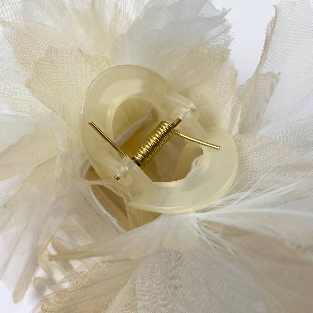 Pearl Feather Flower Hair Clip