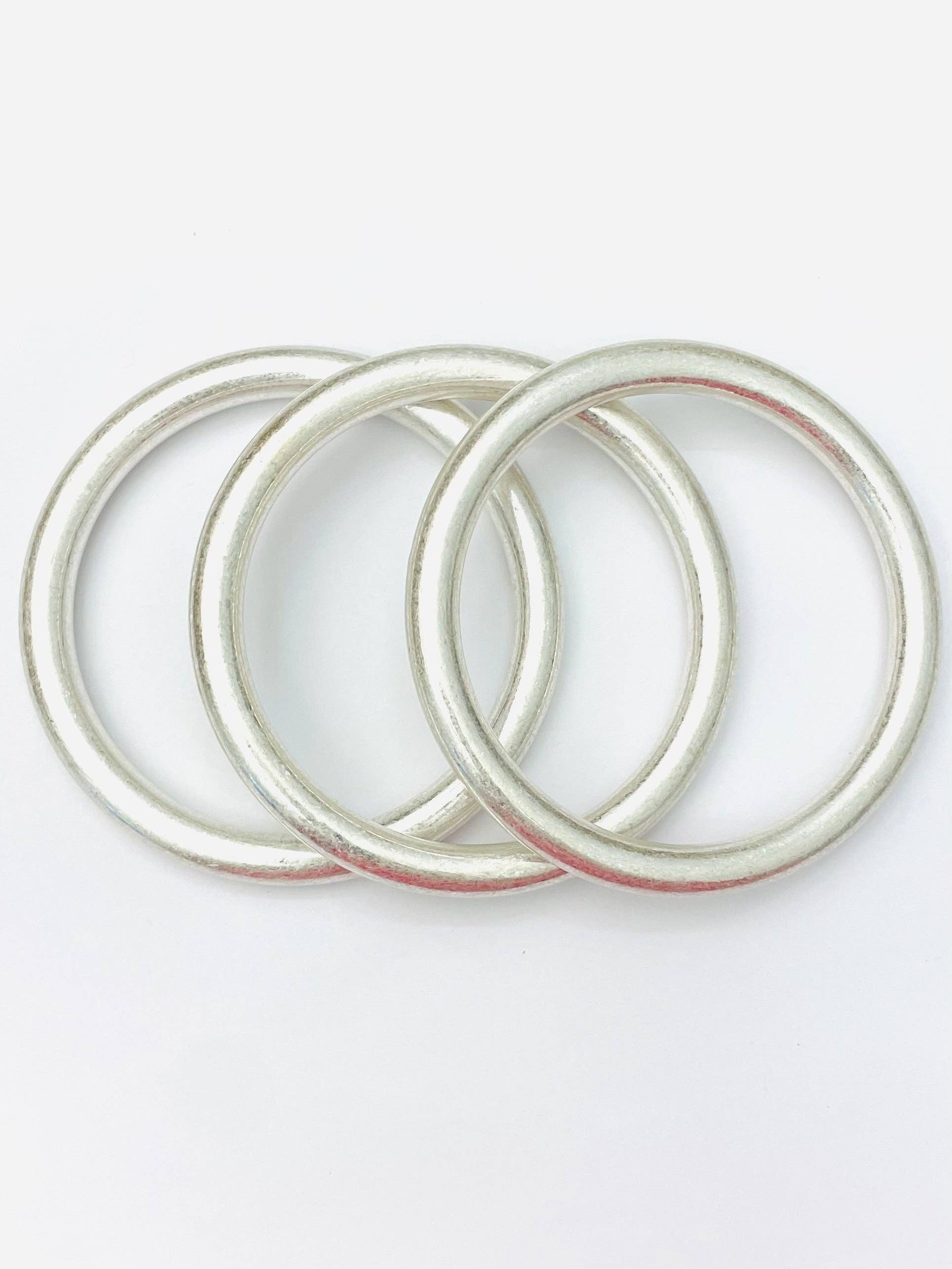 CHIC - Bold Vintage Bangles (set of 3)(matte silver) BR512