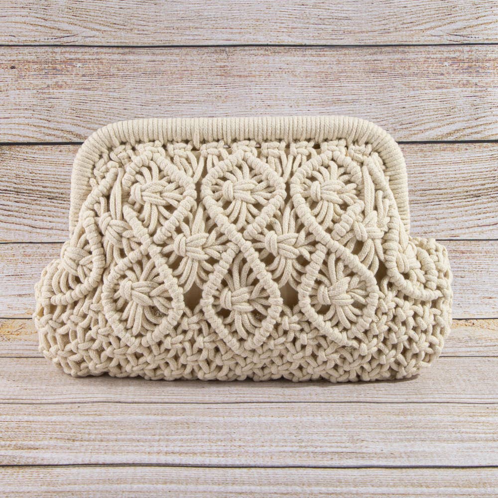 Macrame Diamond Weave Clutch Bag