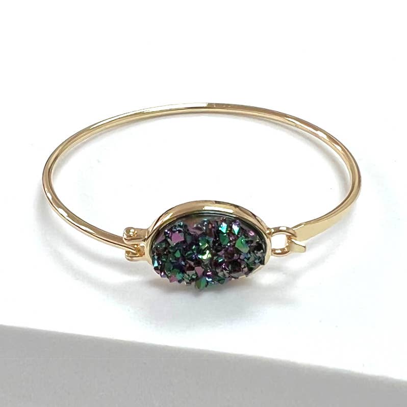 Synthetic Druzy Cuff Bracelets for Women