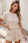 LDC Checkerboard T Shirt and Skorts 2 Piece Outfit