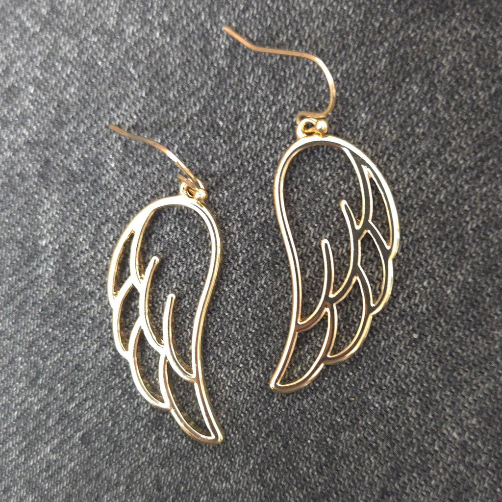 E0988|  Metal Outlined Angel Wing Shape Drop Dangle Hook earrings|AE5026