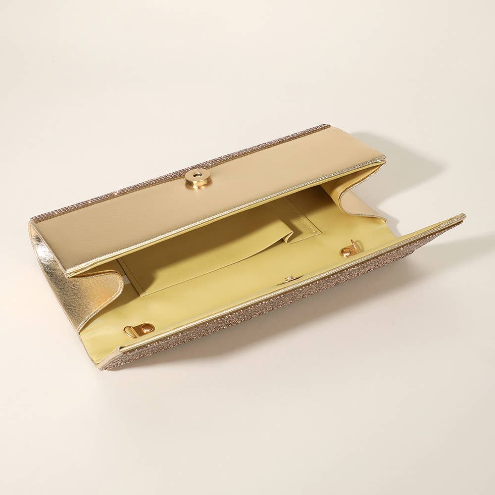 Bling Solid Evening Clutch Crossbody Bag