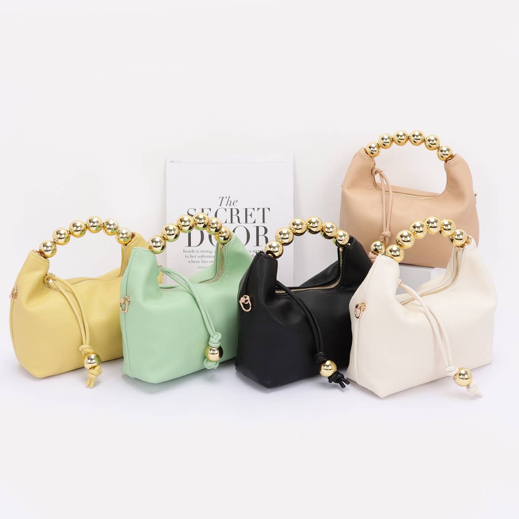 Faux Leather CCB Ball Handle Bag