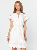 Crinkle Textured Lace Mini Dress