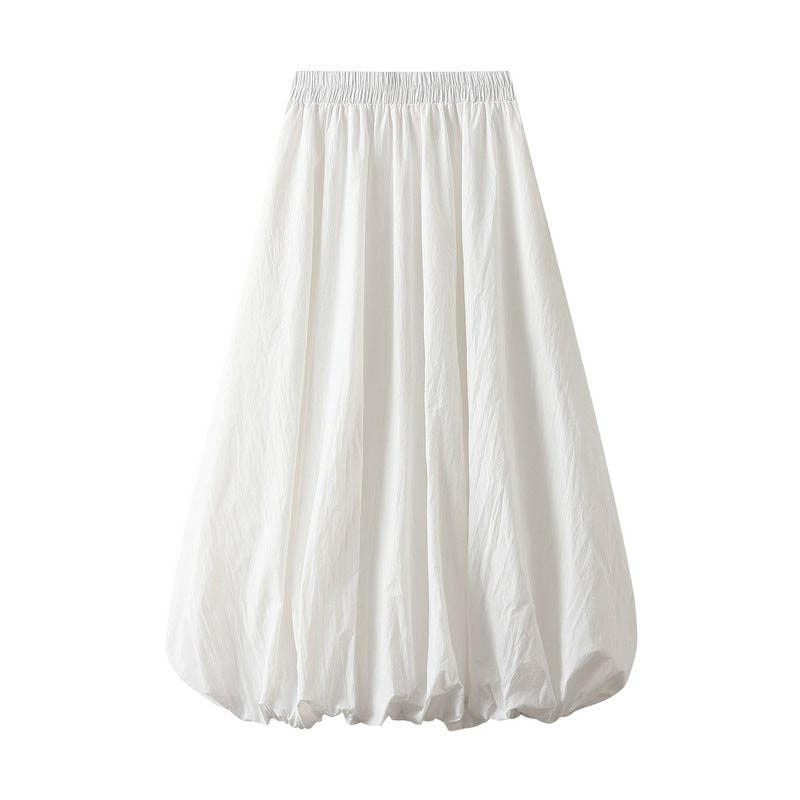 High Waist Paperbag Lantern Skirt – Women's Midi Skirt