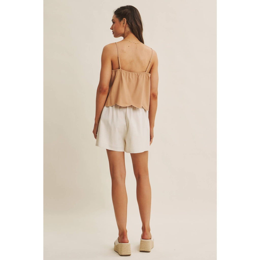 BESTSELLER CUT-OUT EMBROIDERY CAMI TOP WITH SCALLOP HEM