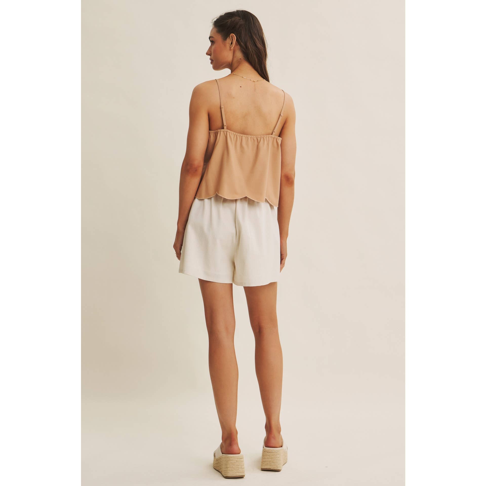 BESTSELLER CUT-OUT EMBROIDERY CAMI TOP WITH SCALLOP HEM
