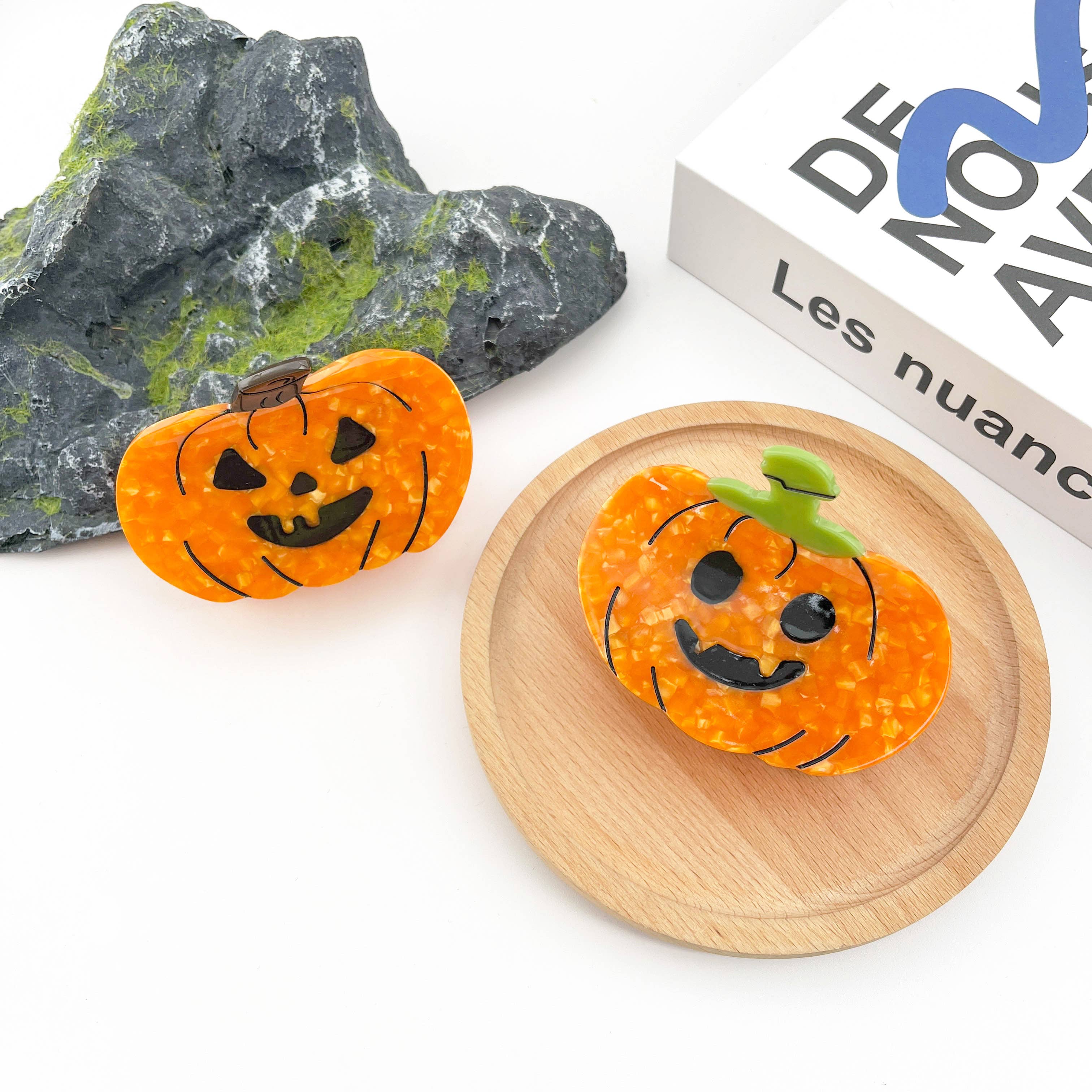 Pumpkin Acetate Claw Clip, Halloween Hair Clip