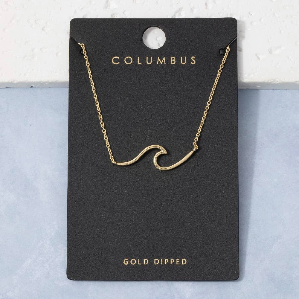 Dainty Wave Pendant Necklace
