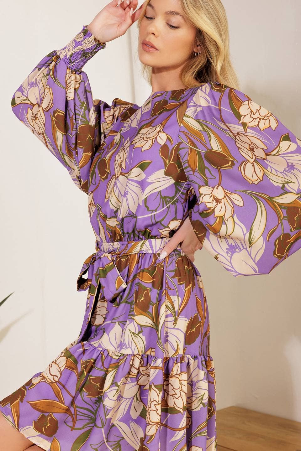 A printed woven mini dress - ID21567