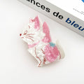Elegant White Cat Hair Claw Clip