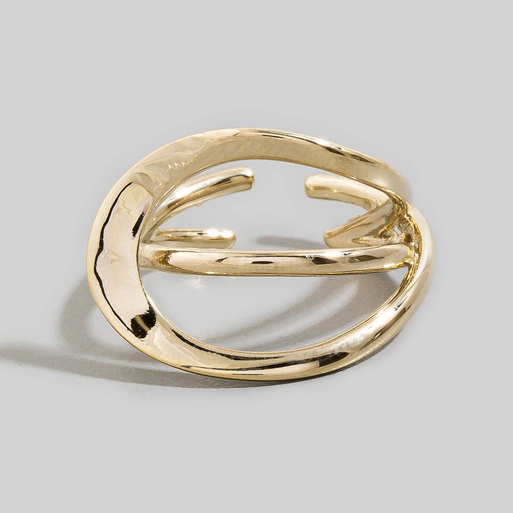 Abstract Wrap Around Open Band Ring