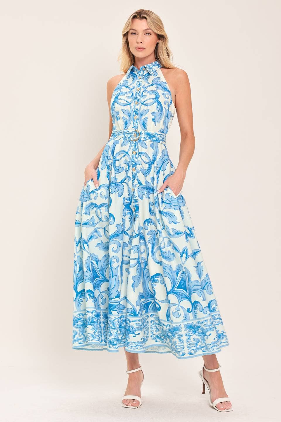 A printed woven maxi dress - ID23800