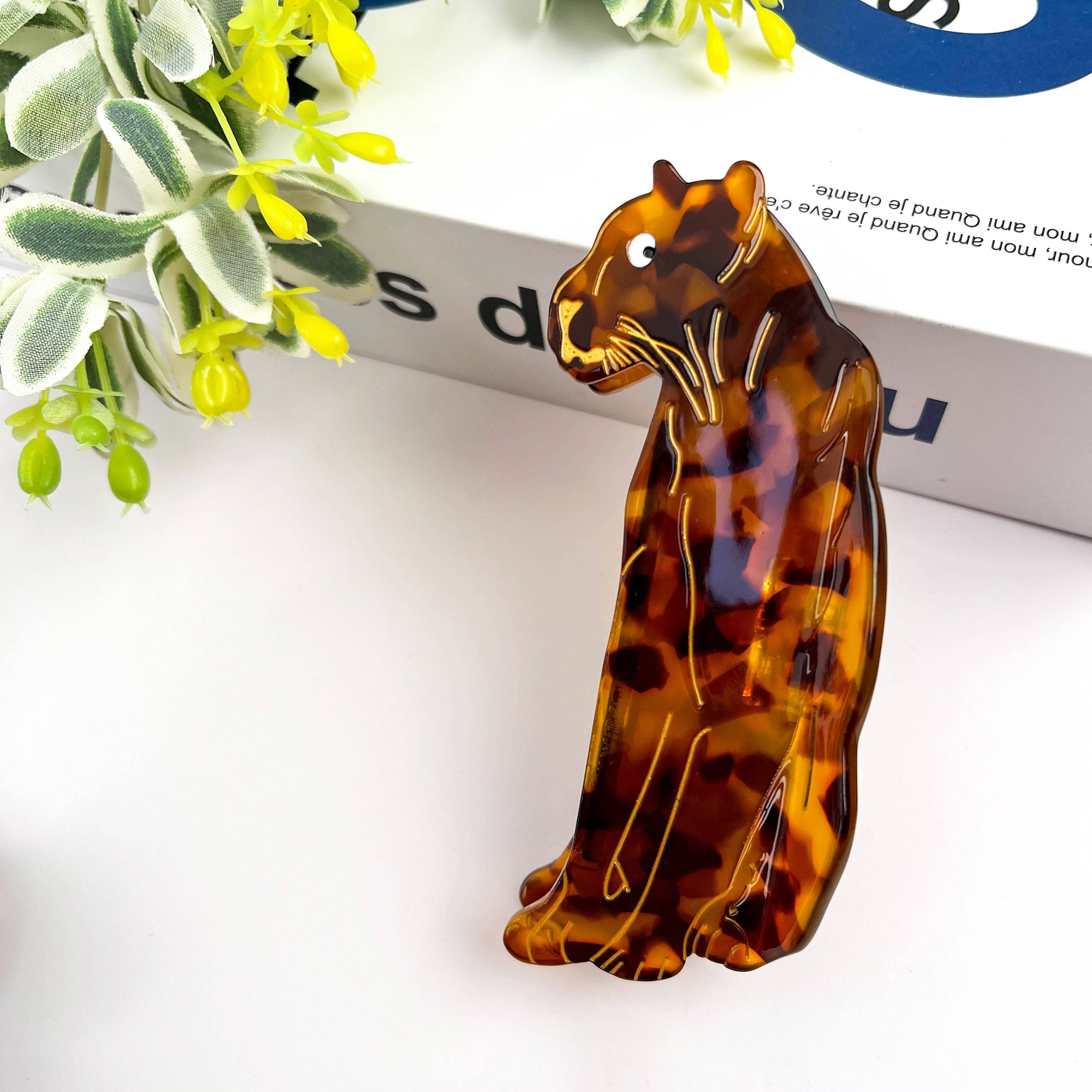 Jaguar Hair Clip,Animal Acetate Claw Clip