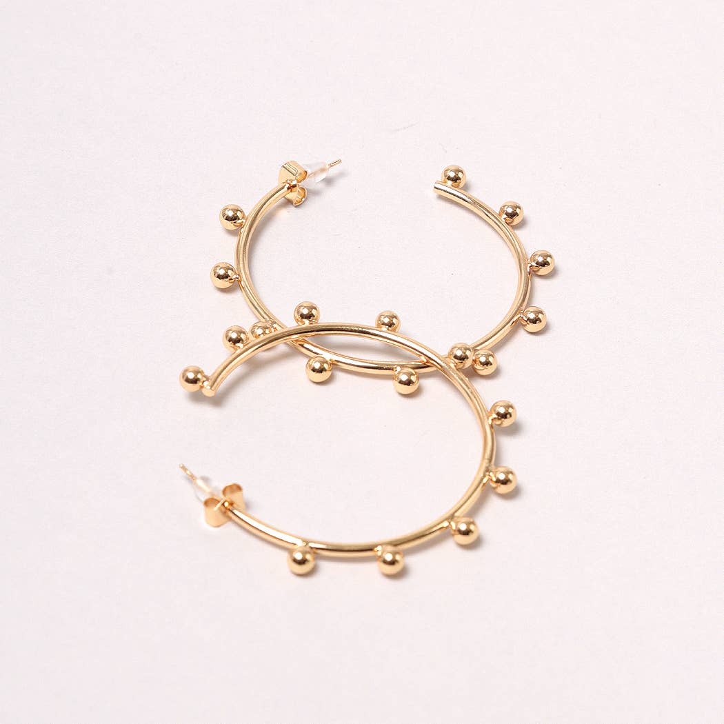 14K Gold-Dipped Studded Post Earring