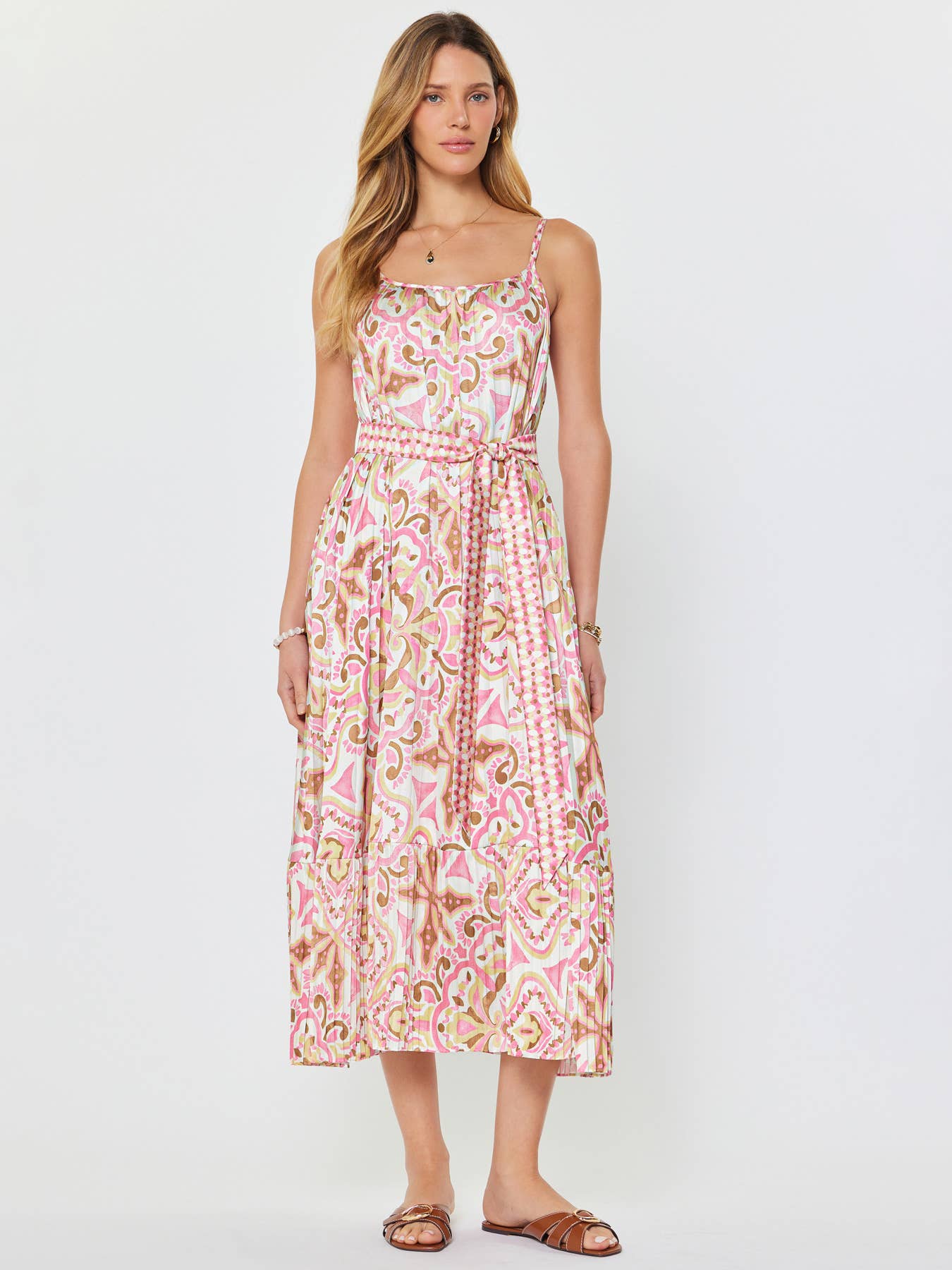 Printed Cami Midi Dress