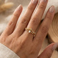 Double Band Opal Rhinestone Adjustable Ring