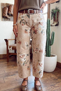 F/W26 Floral Straight Leg Jeans Vintage Ankle Denim Pants