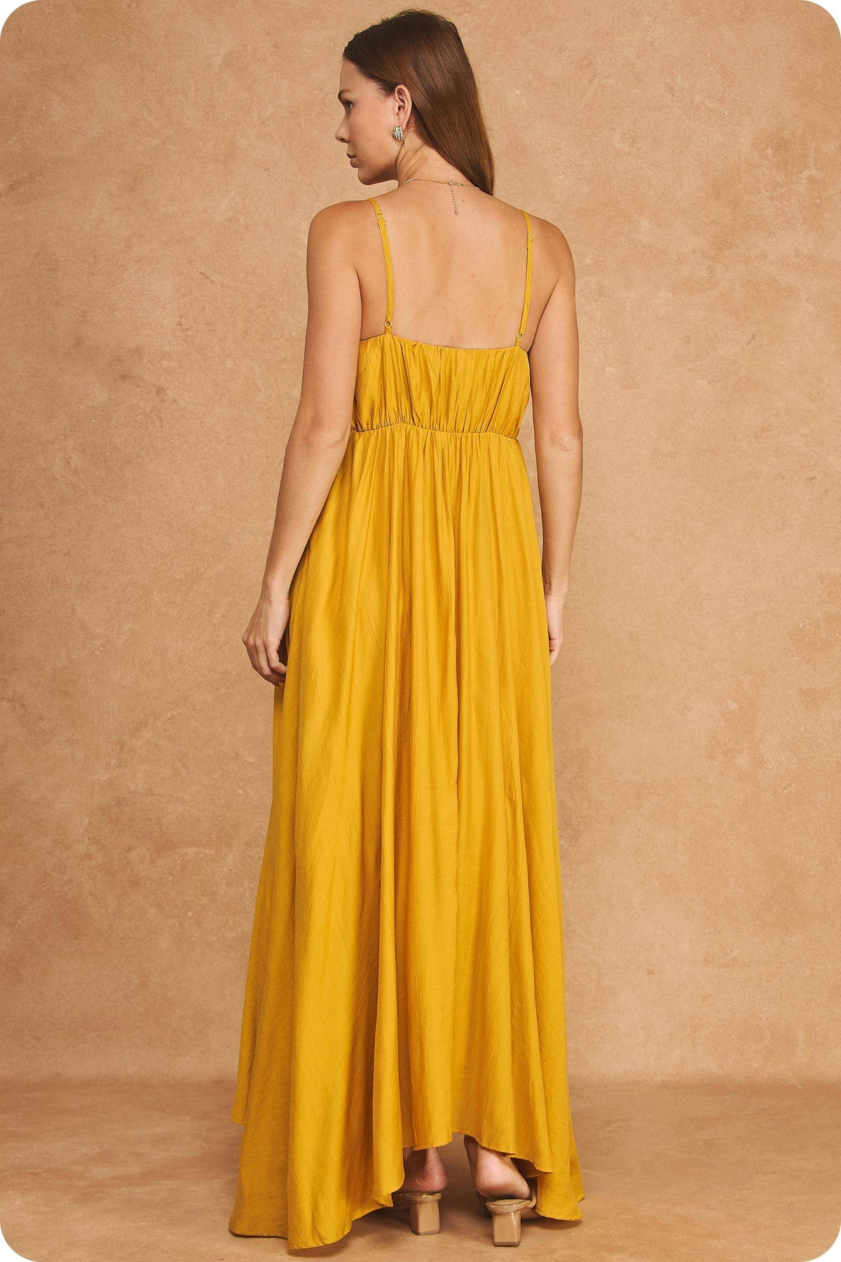 Woven Lattice Bodice Sleeveless Maxi Dress