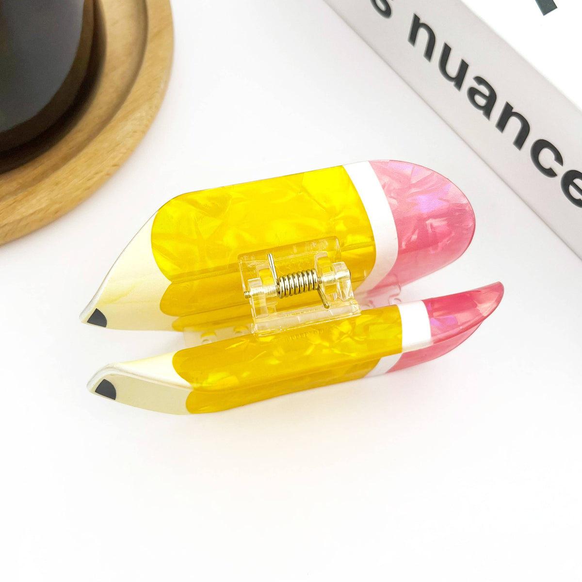 Yellow Pencil Claw Clip, Back to School Hair Clip