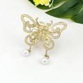 Pearl Butterfly Hair Accessory, Metal Hair Claw & Hair Stick