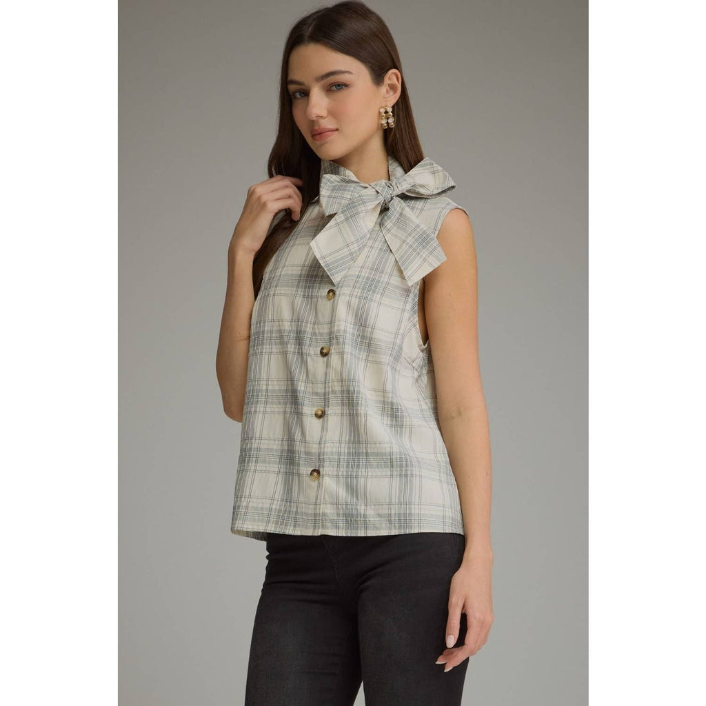 NEW Plaid sleeveless top
