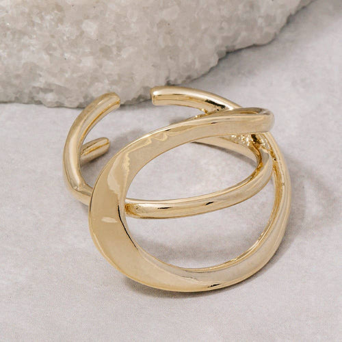 Abstract Wrap Around Open Band Ring