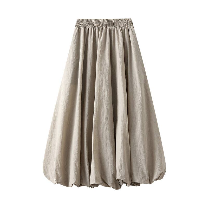 High Waist Paperbag Lantern Skirt – Women's Midi Skirt