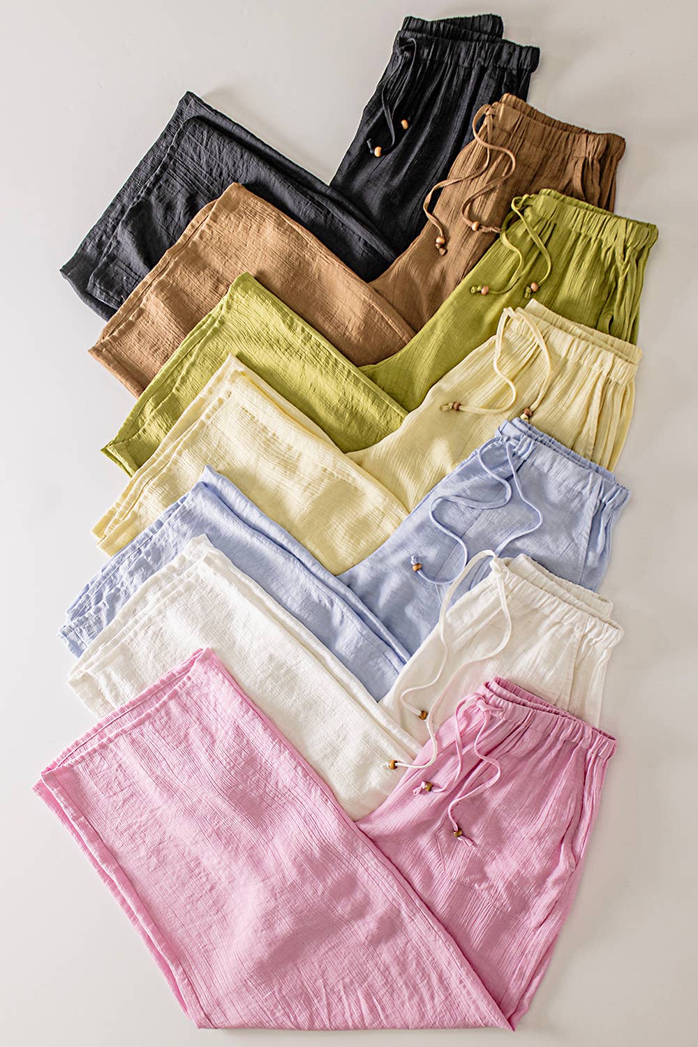 NP71047-Wide Leg Woven Pants