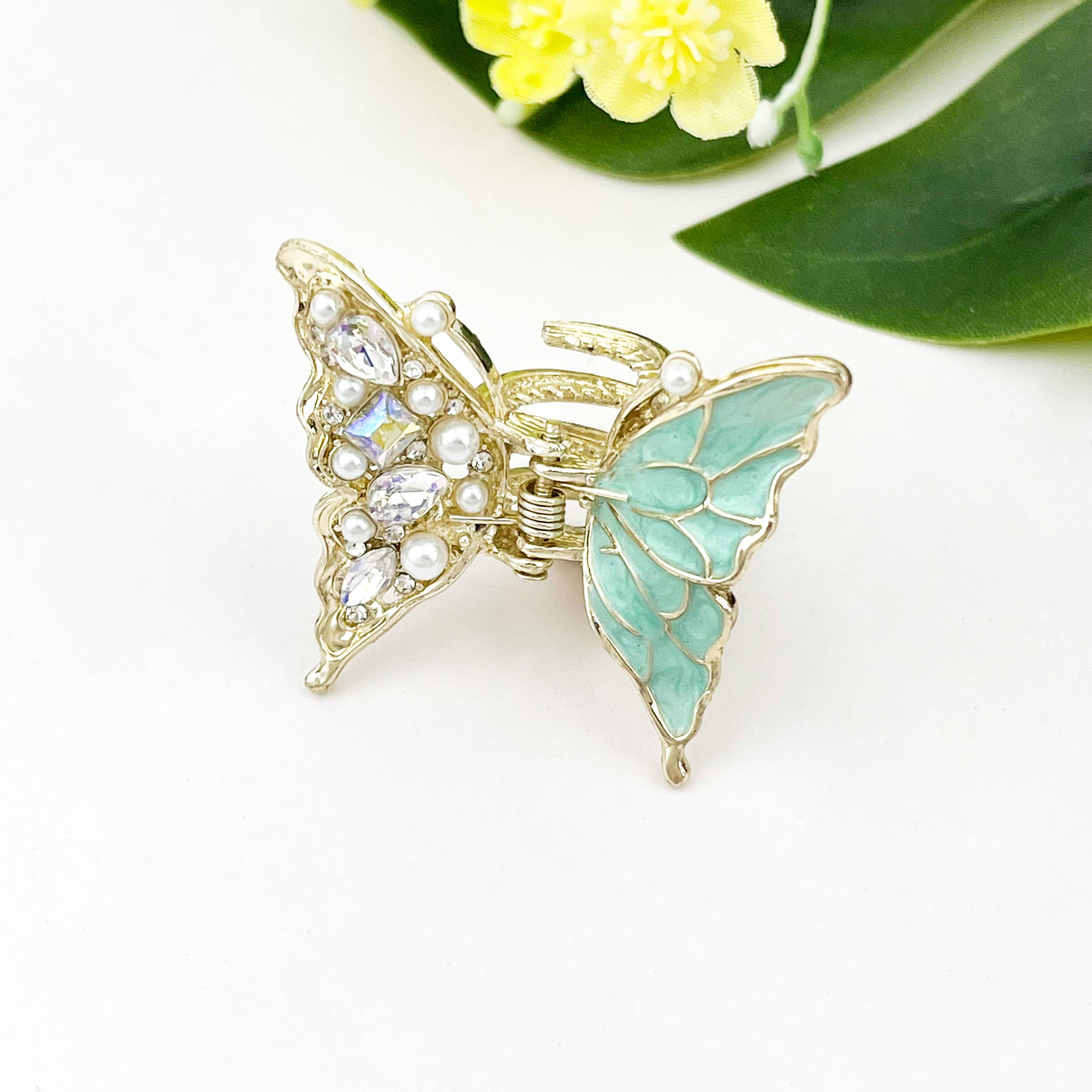 Pearl Butterfly Hair Accessory, Metal Hair Claw & Hair Stick