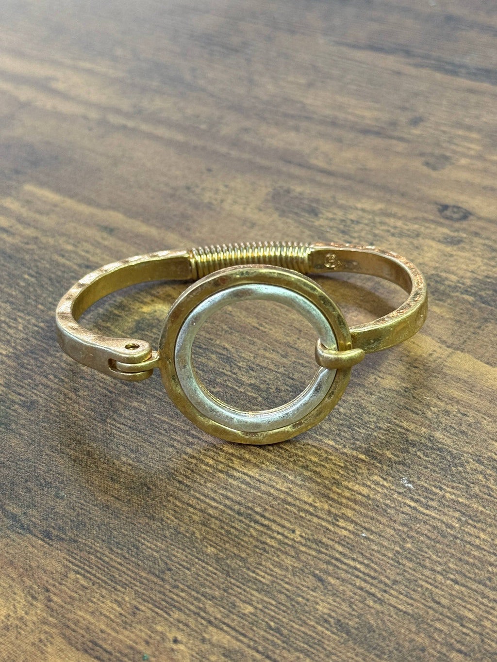 Two Tone Hammered Full Circle Cuff