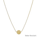 Water Resistant Gold Chain with 12MM Beaded Charm 16"-18" Necklace