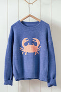 Crab Graphic Relaxed Knit Sweater