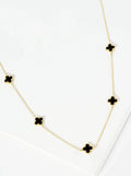 18K Gold Dipped Five 9Mm Quatrefoil Station Necklace