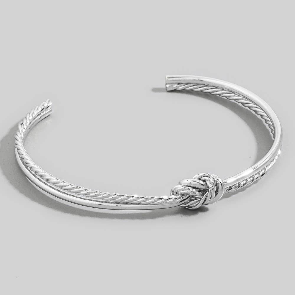 Wire Smooth Rope Knot Open Cuff Bracelet