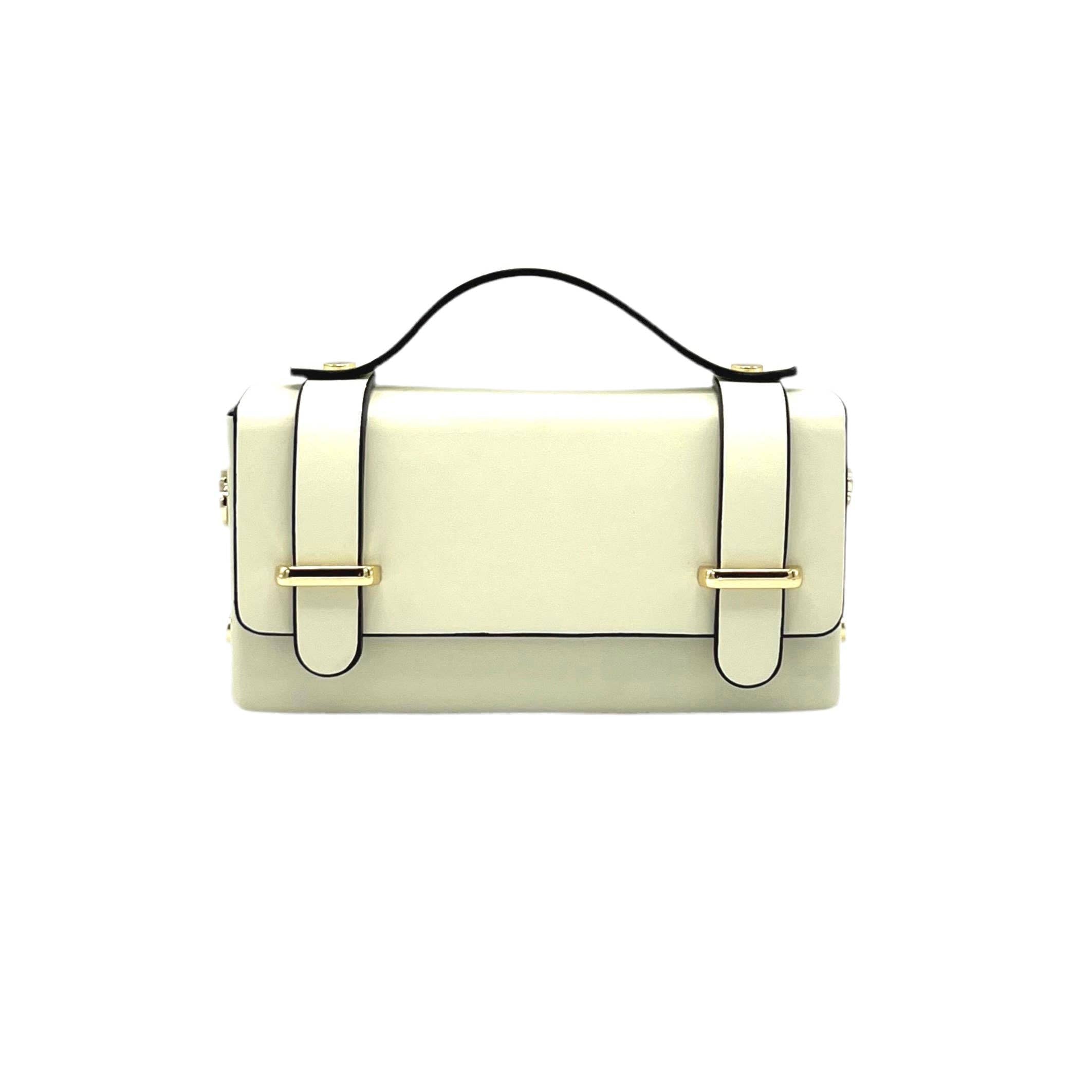 Genuine leather mini clutch bag with chain, Made in Italy, art. 112591New