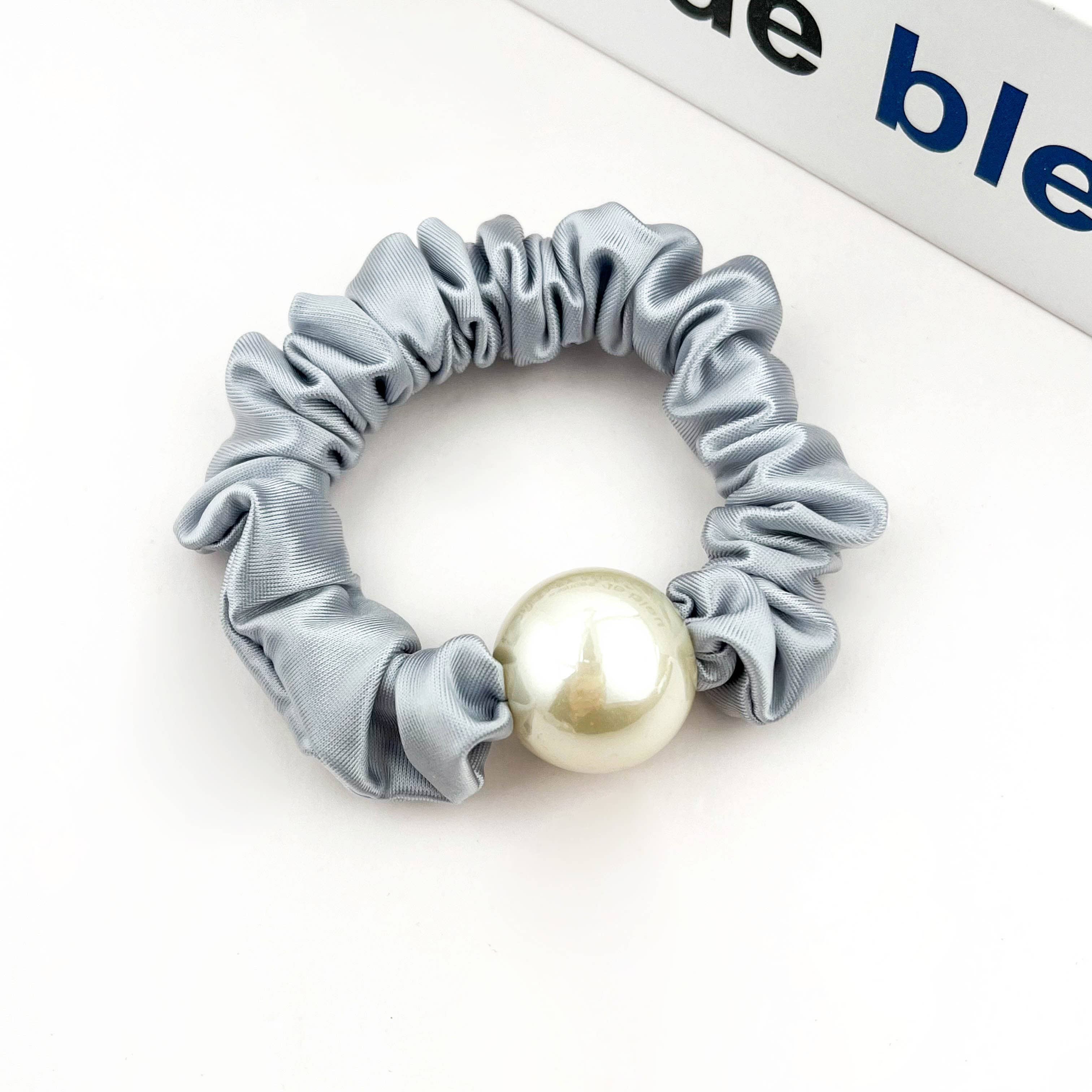Sweet Pearl Sky Blue Hair Tie, Elegant Ponytail Holder