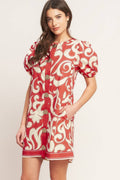 A printed woven mini dress - ID23446