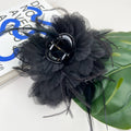 Pearl Feather Flower Hair Clip