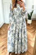 LDC Floral Print Long Sleeve Shift Maxi Dress