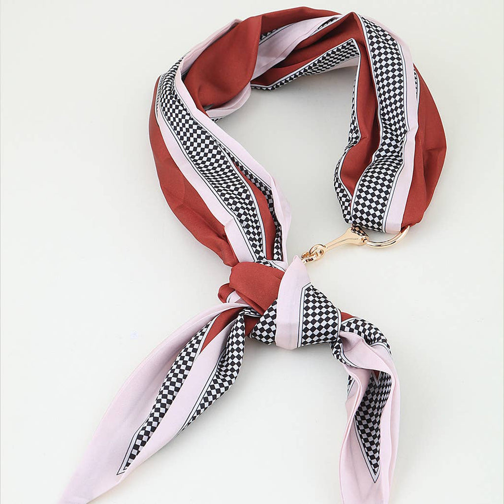 Luxury Checker Toggle Scarf Necklace