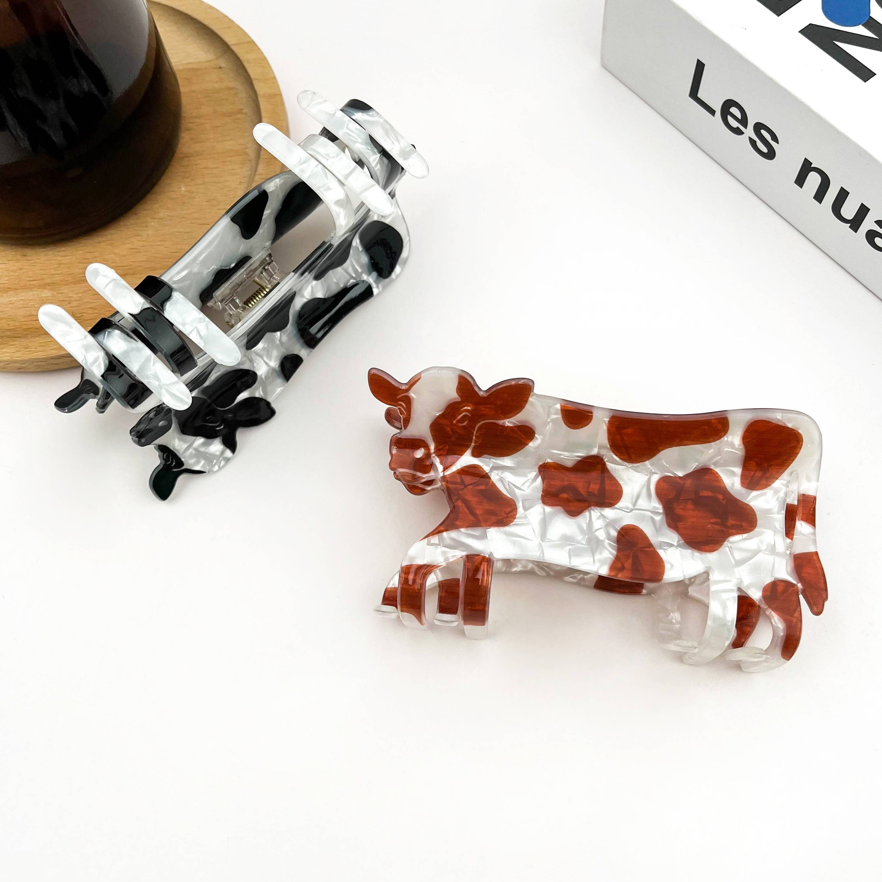 Cow Print Hair Claw Clip, Cute Animal Hair Accessory