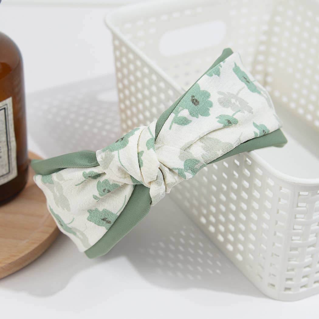 Floral Cross Knotted Headband