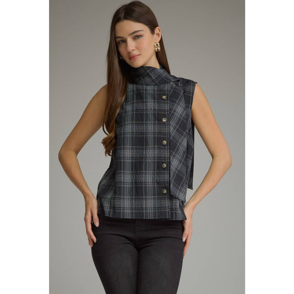 NEW Plaid sleeveless top