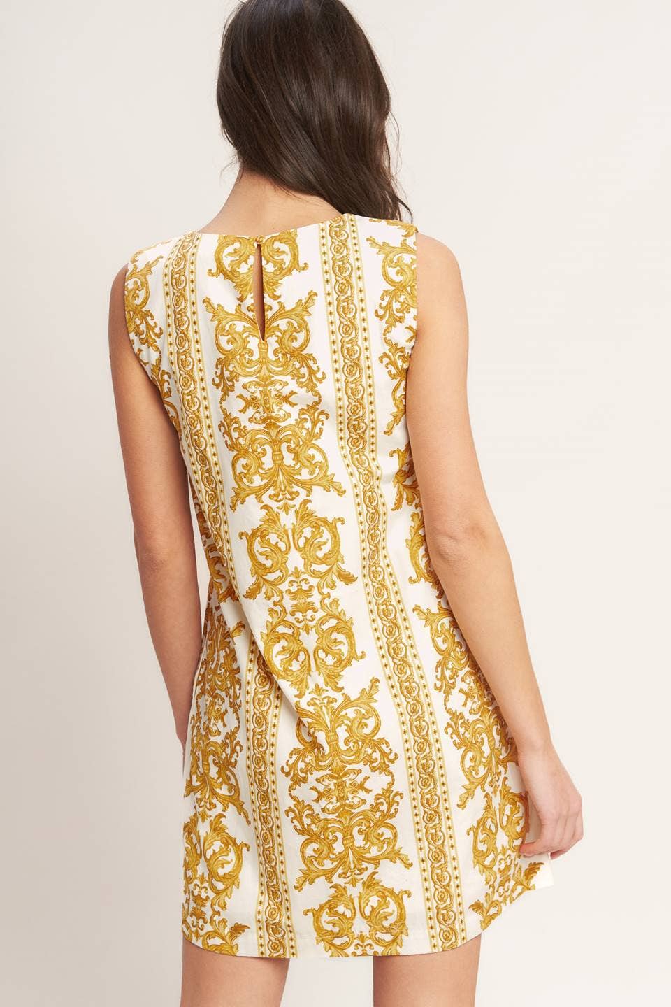 A printed woven mini shift dress - ID23295