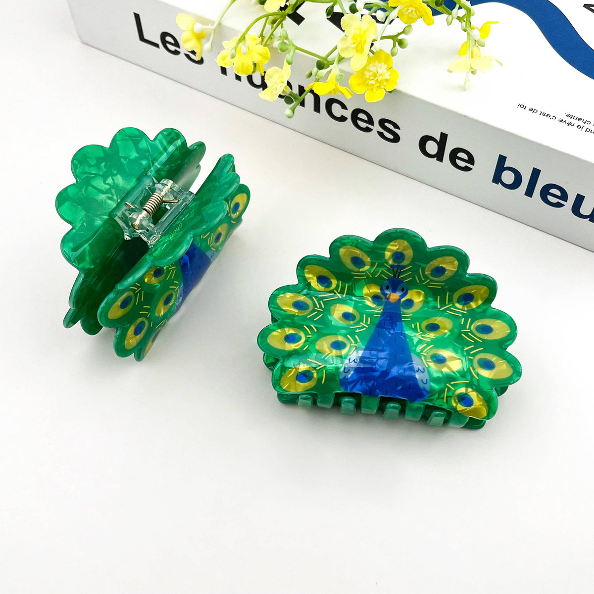 Peacock Feather Hair Claw Clip, Legant Animal-Inspired Desig