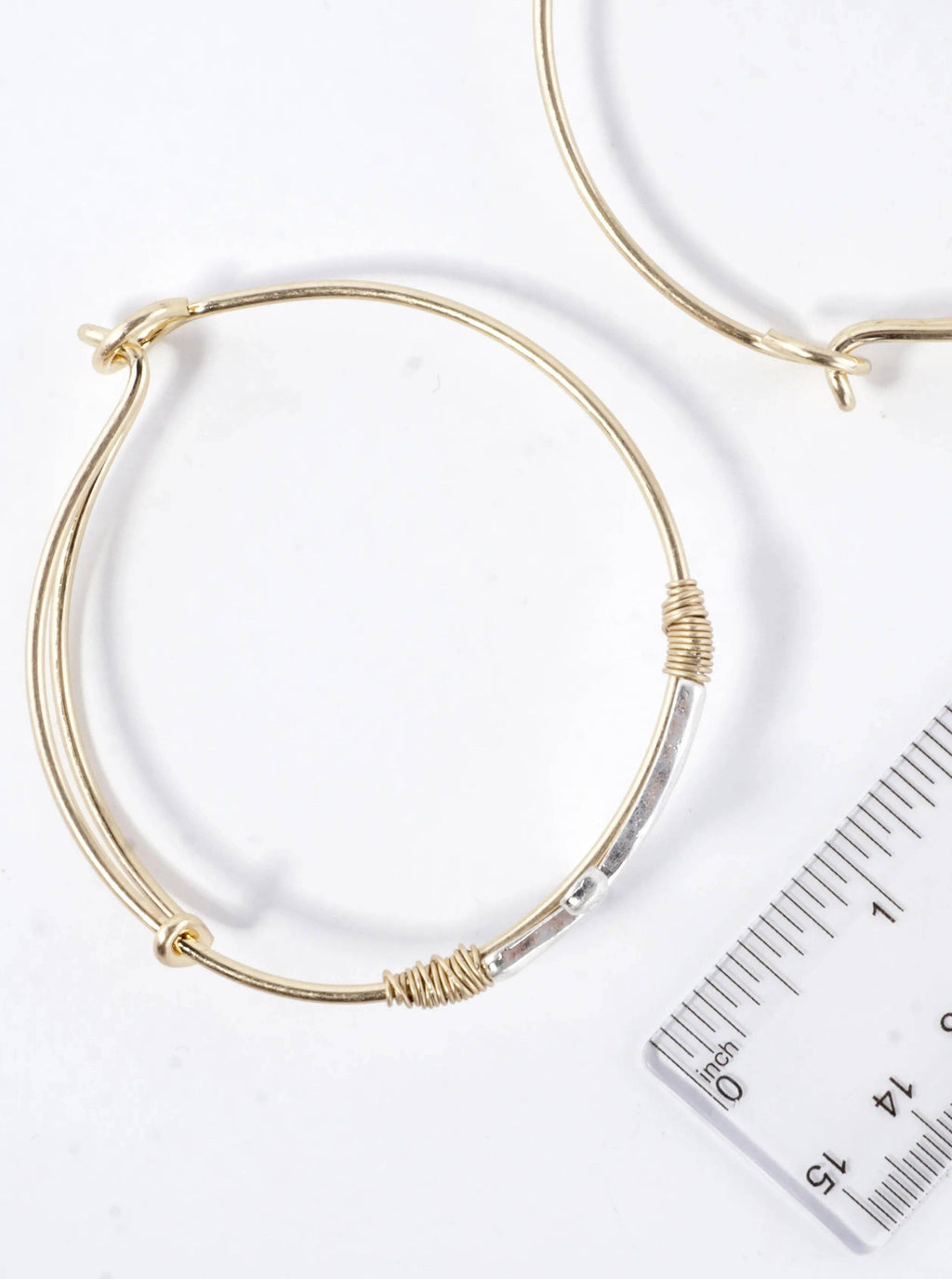 Hammered Cross Sideways Wired Cuff Hinge Bracelet