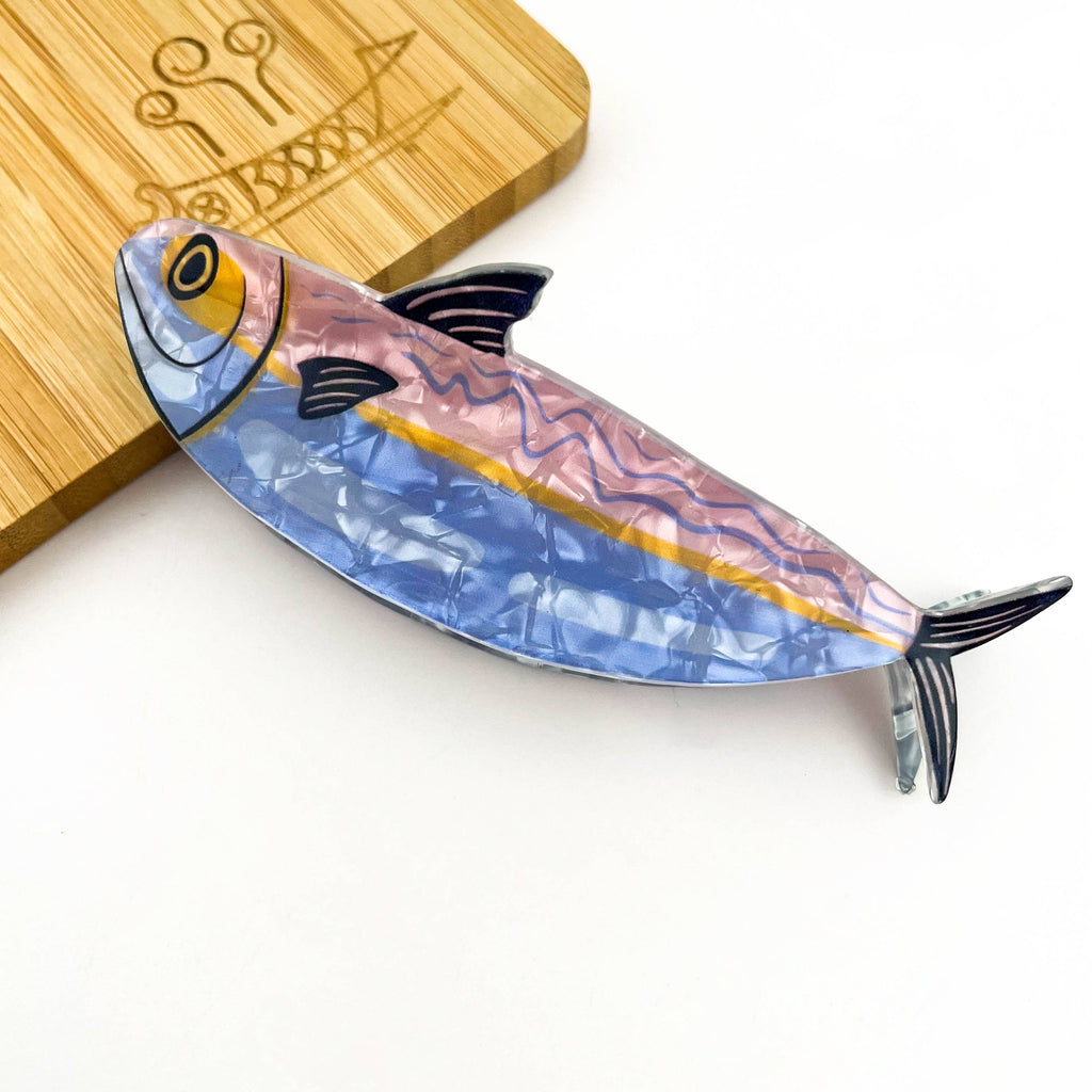 Multicolor Striped Sardine Hair Claw Clip