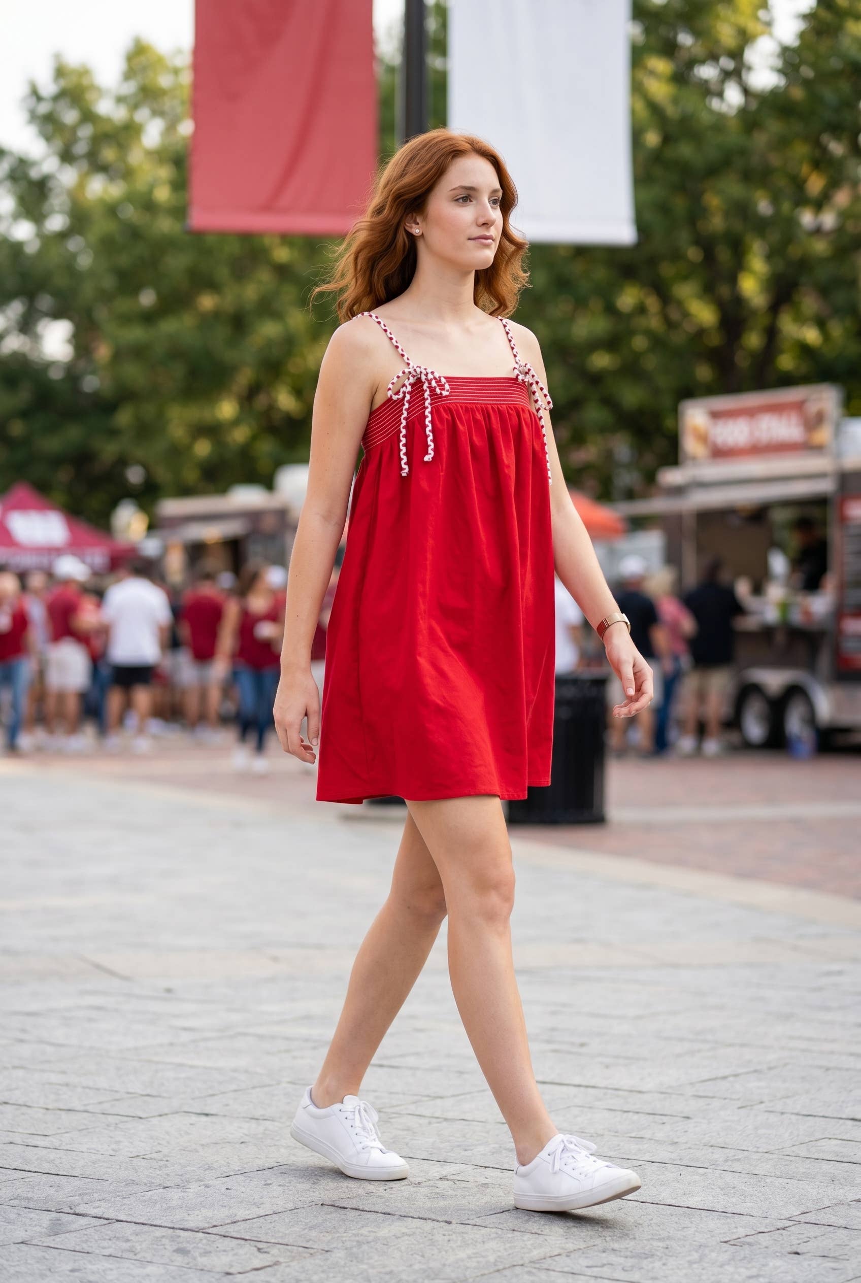 Tube Mini Dress With Mixed Color Cord Strap